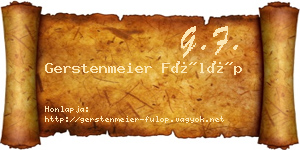 Gerstenmeier Fülöp névjegykártya